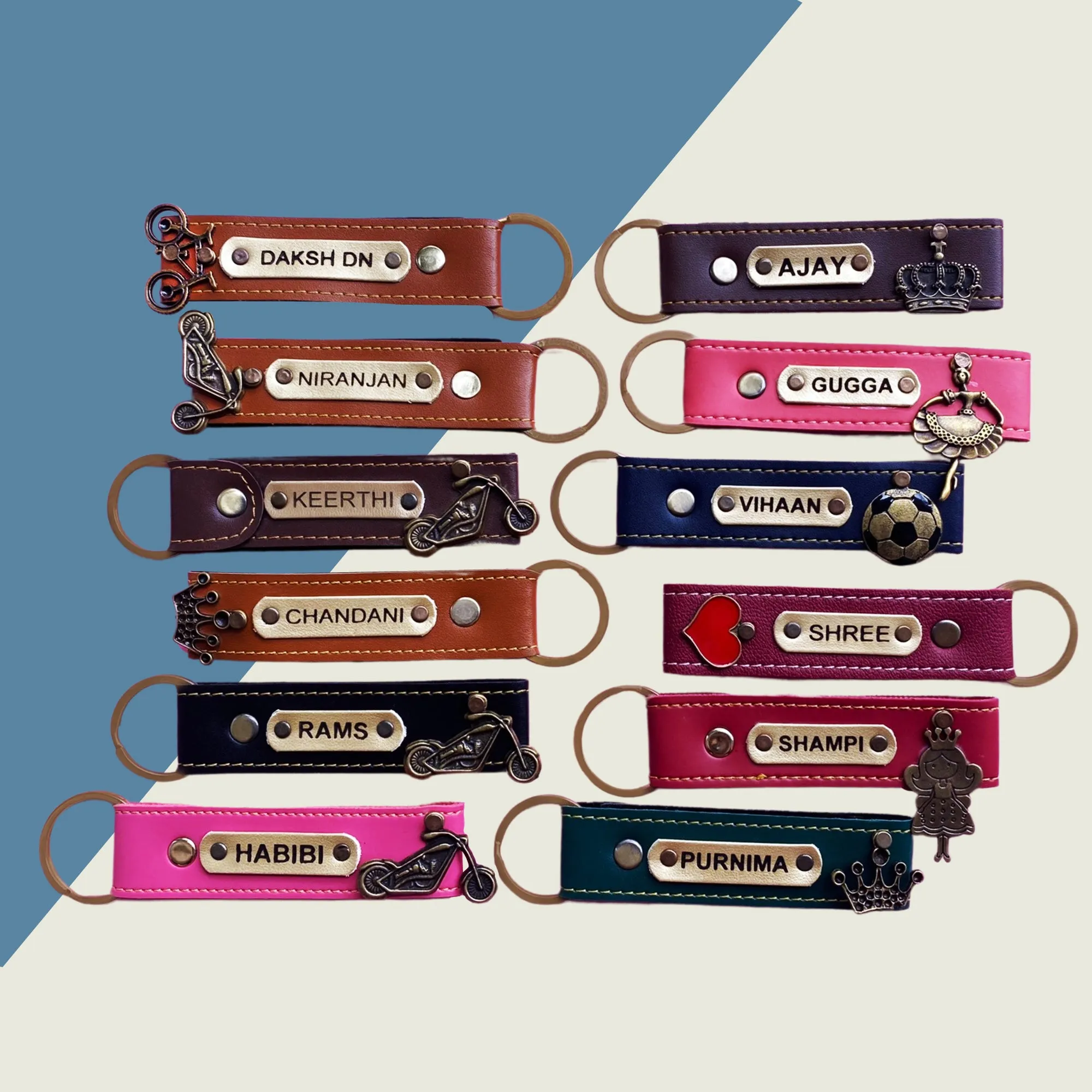 Personalised Leather Keychain (Pink)