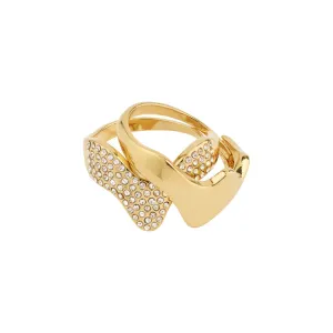 Pilgrim CONNECT 2-in-1 set crystal rings gold-plated