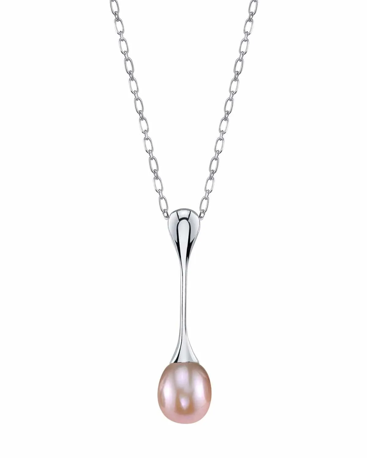 Pink Freshwater Pearl Long Teardrop Pendant