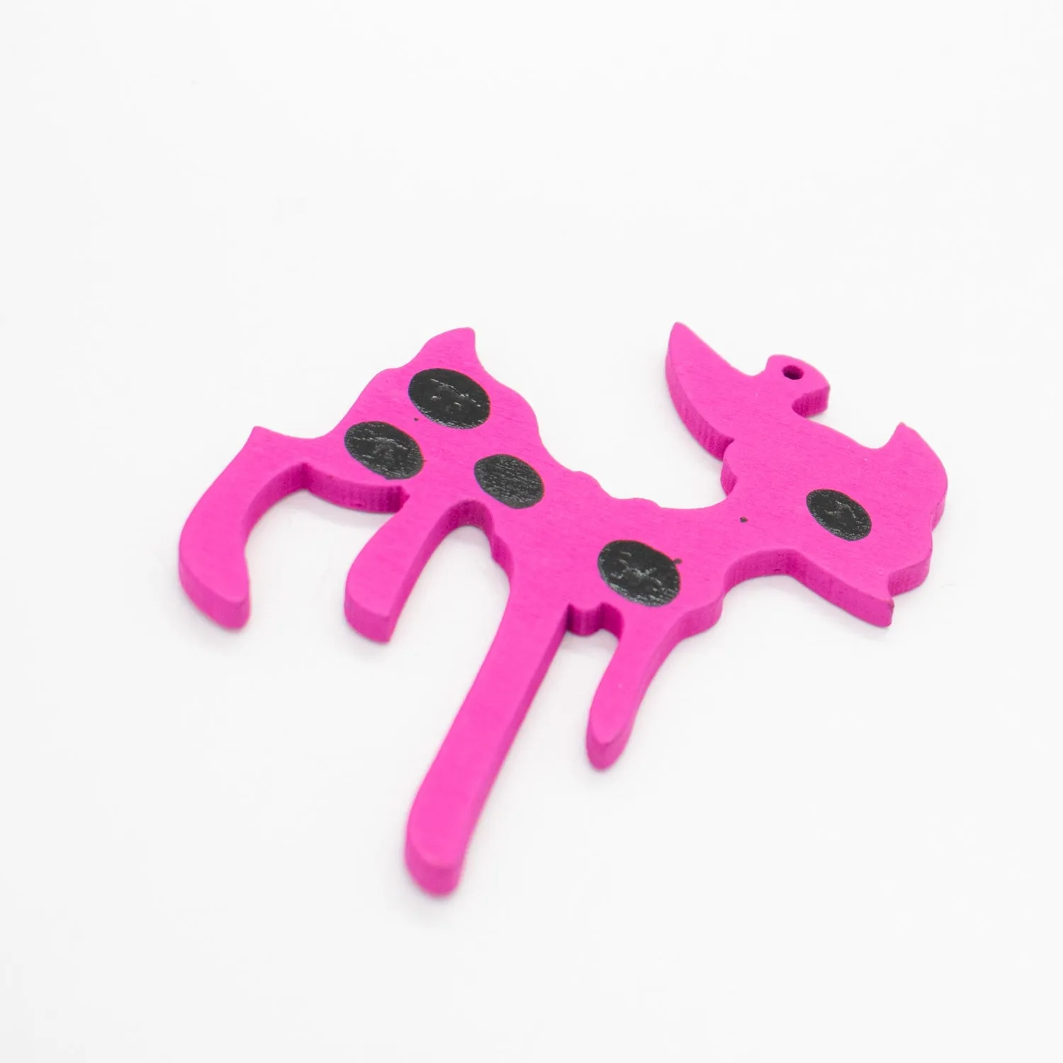 Pink Sika Deer Laser Cut Wooden Motif Pendant Charm