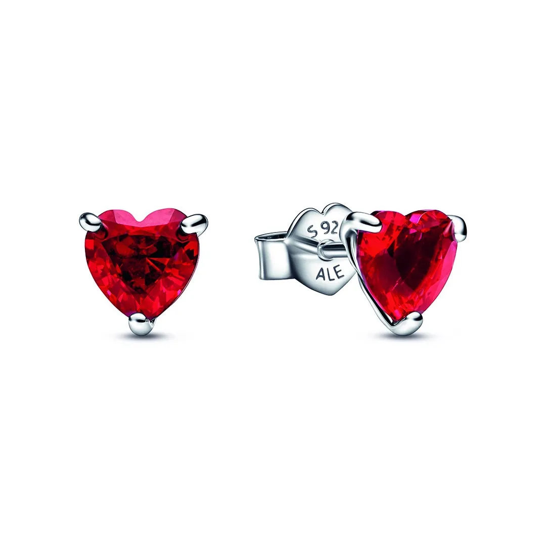 Red Heart Stud Earrings