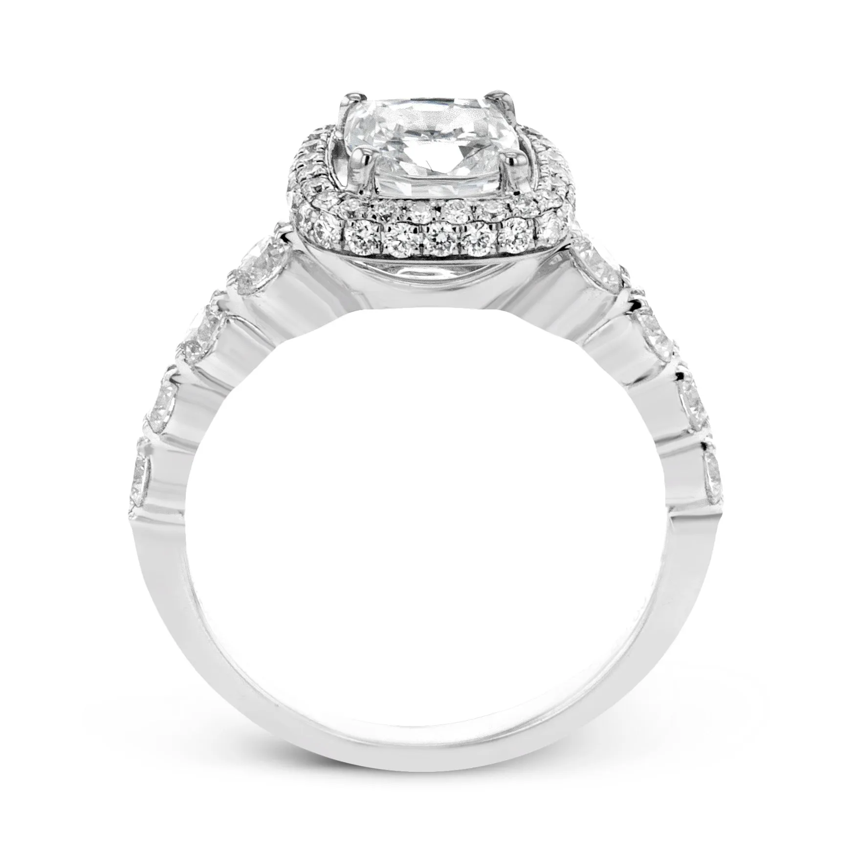 Round-Cut Double-Halo Engagement Ring In 18k Gold With Diamonds