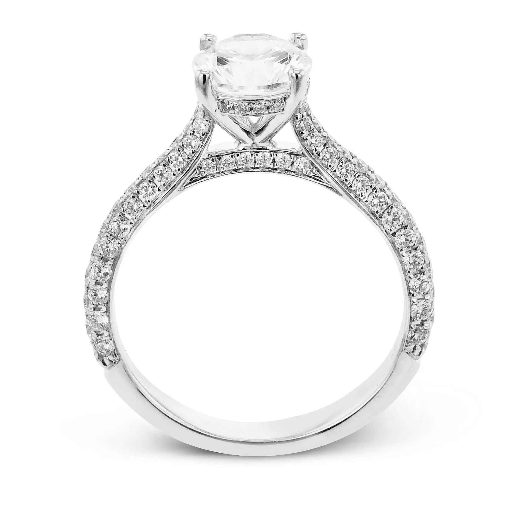 Round-Cut Engagement Ring in White Gold With Diamonds