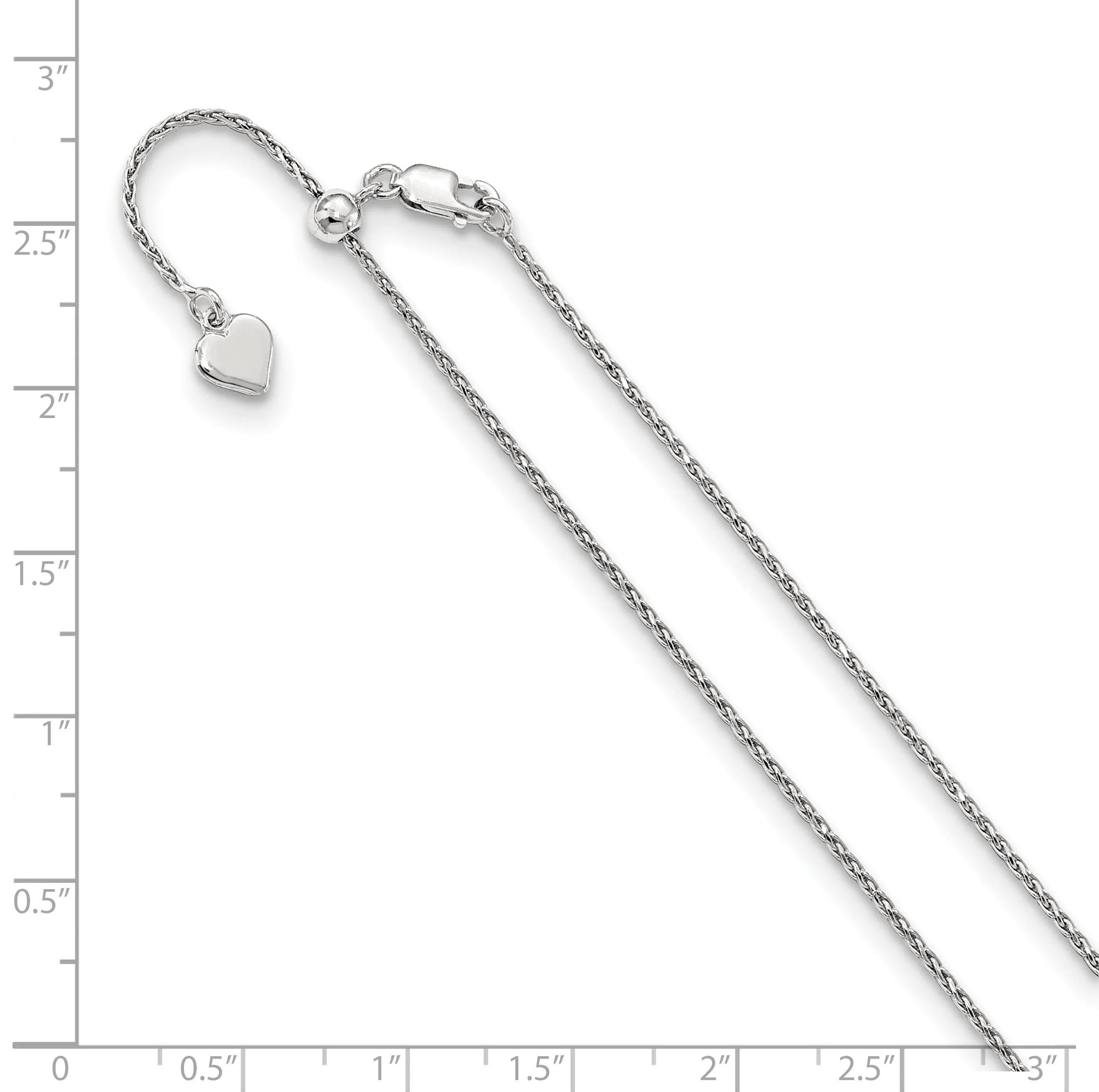 Silver 1.1 m D.C 22 inch Adjustable Spiga Chain