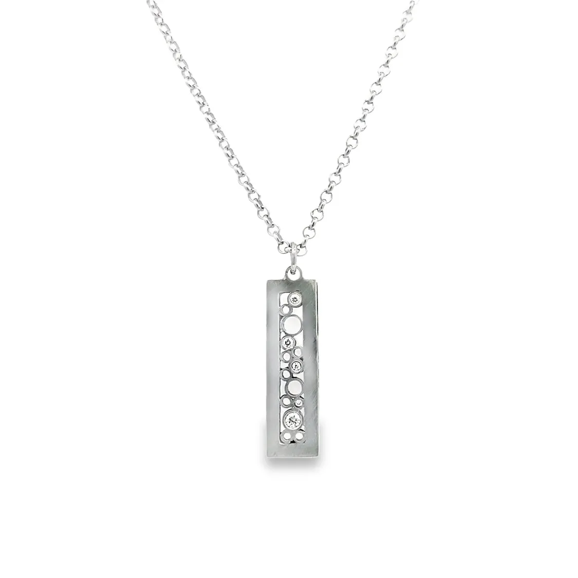 Silver Drop Style Diamond Pendants 645-04685