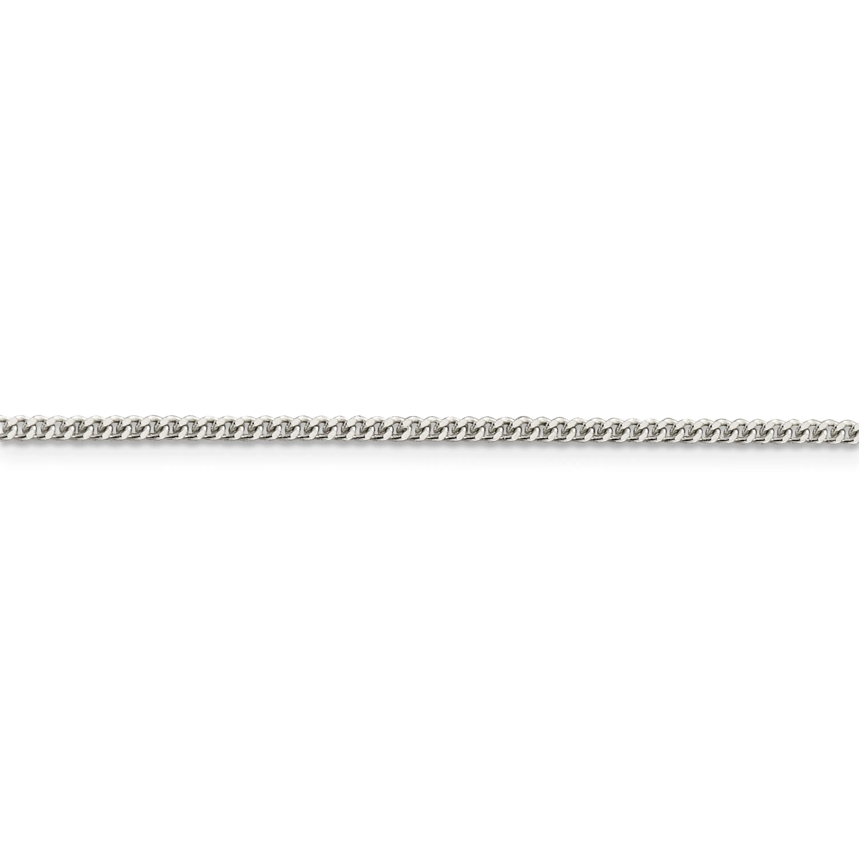 Silver Polished 2.00-mm Solid Curb Link Chain