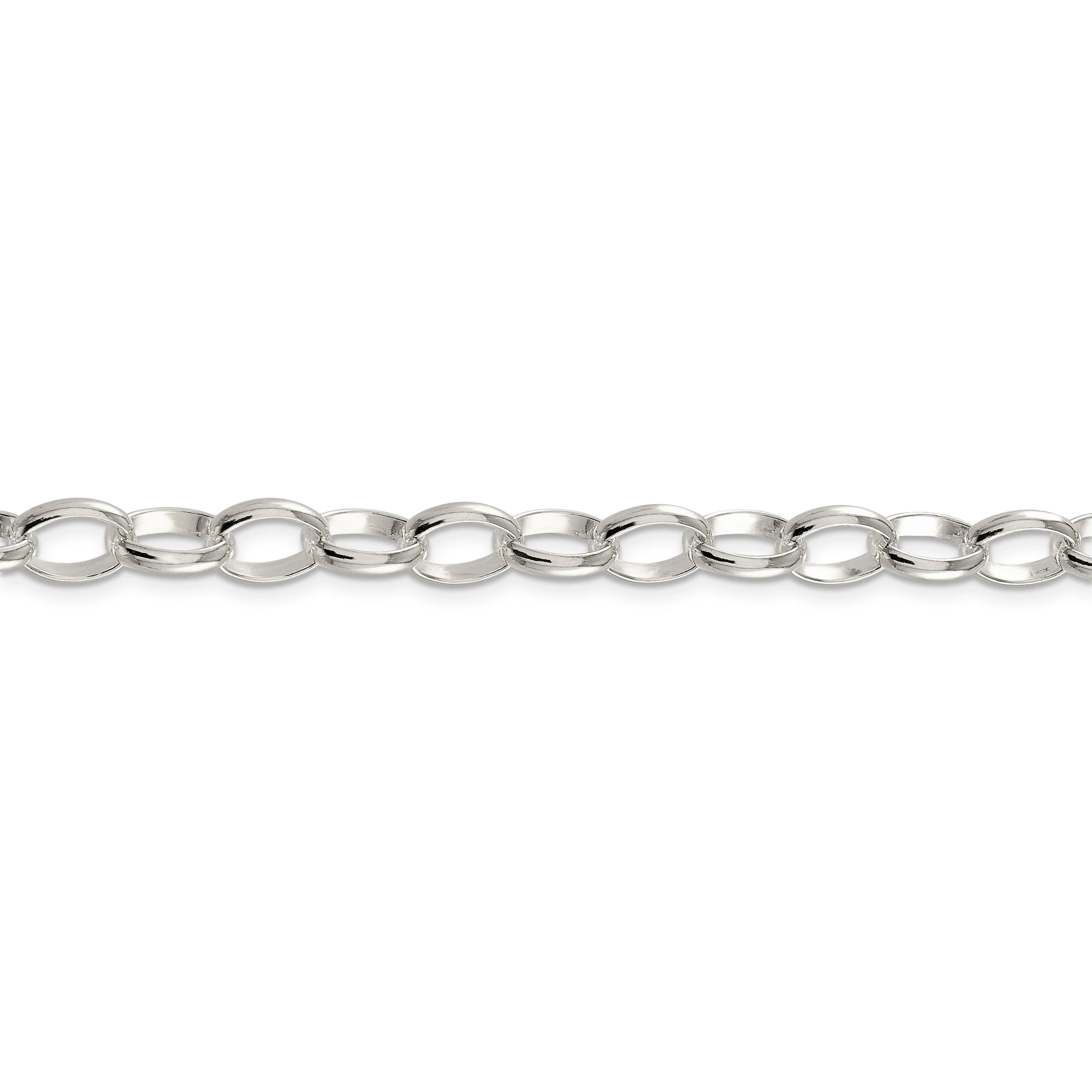 Silver Polished 8.00-mm Fancy Rolo Chain