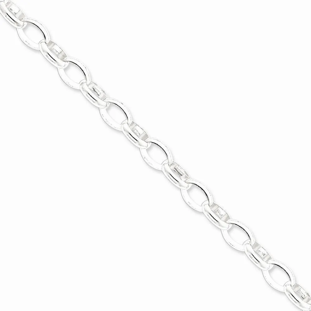 Silver Polished 8.00-mm Fancy Rolo Chain