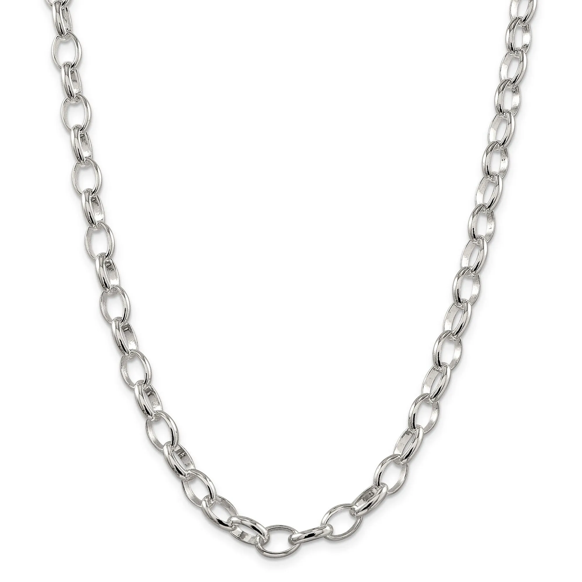 Silver Polished 8.00-mm Fancy Rolo Chain