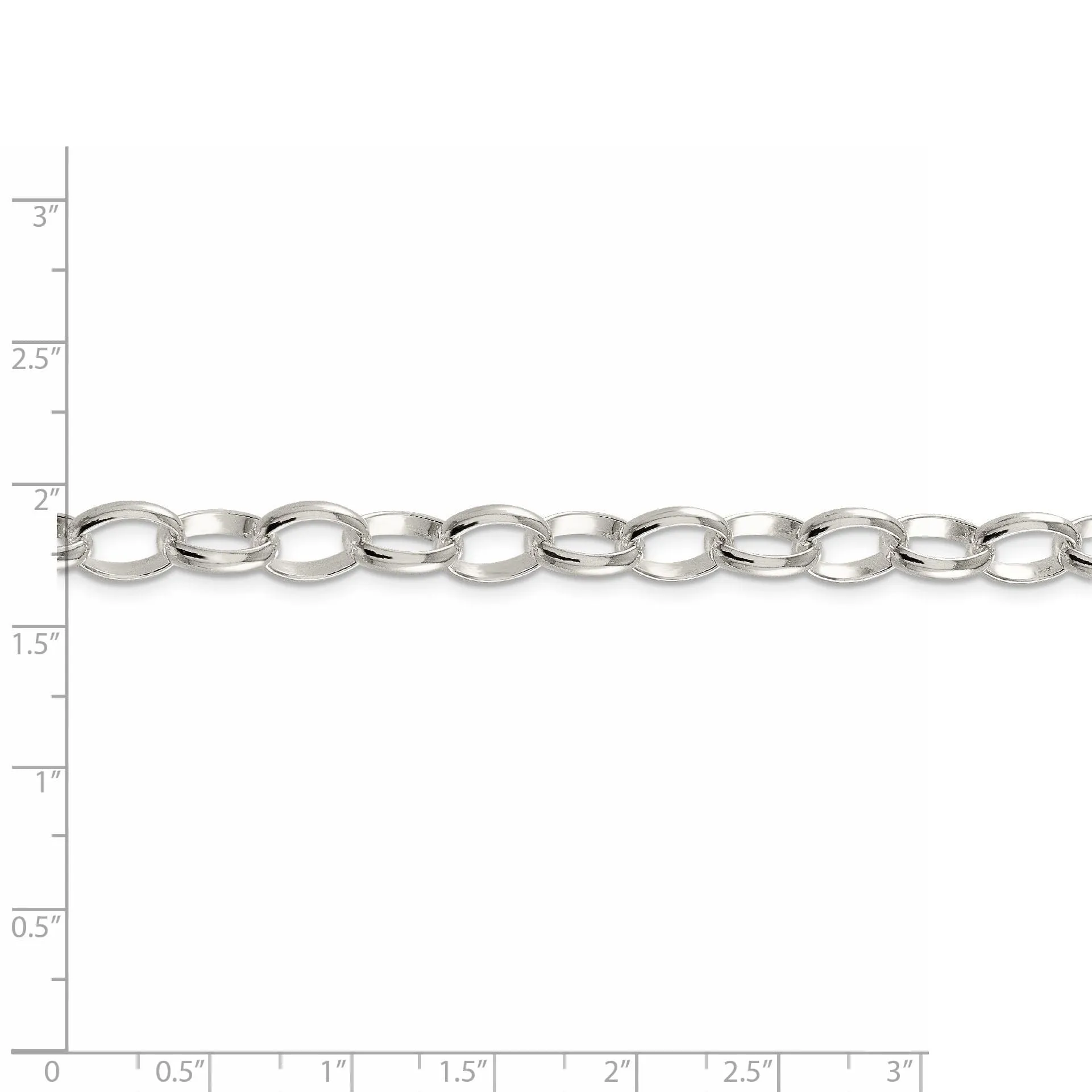 Silver Polished 8.00-mm Fancy Rolo Chain