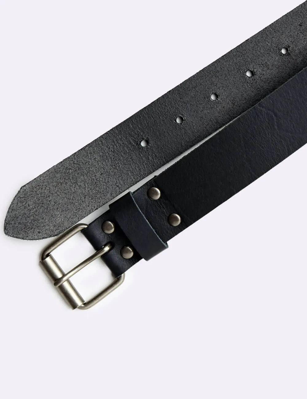 Simple Leather Belt - Black