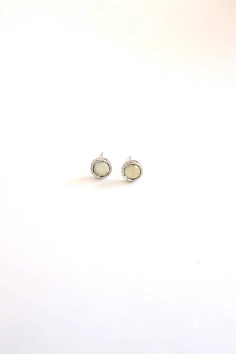 Small Silver Studs (White)