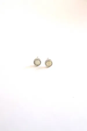 Small Silver Studs (White)