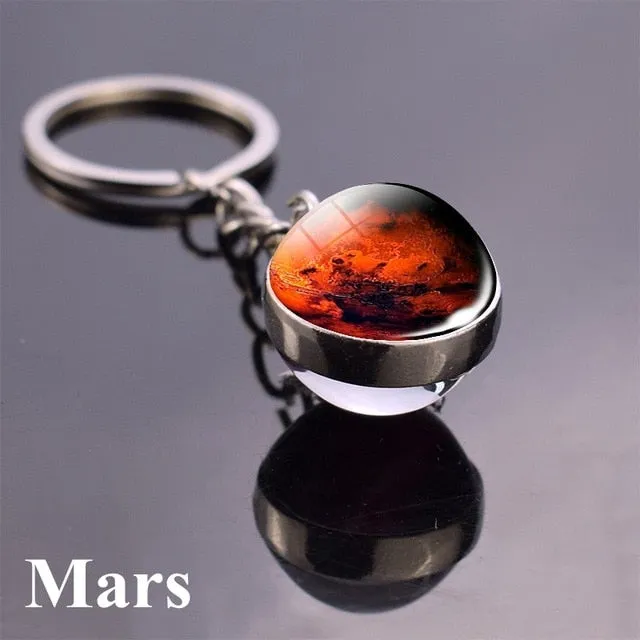 Solar System Planet Keyring Galaxy Nebula Space Keychain