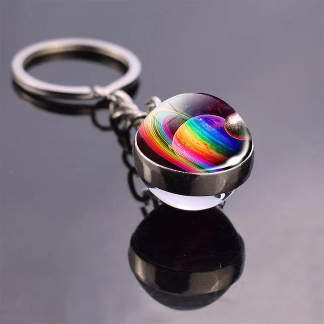 Solar System Planet Keyring Galaxy Nebula Space Keychain