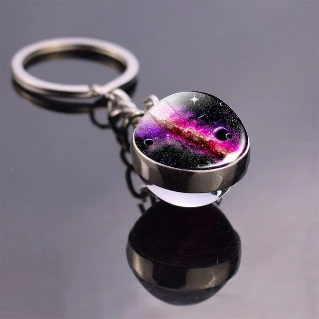 Solar System Planet Keyring Galaxy Nebula Space Keychain