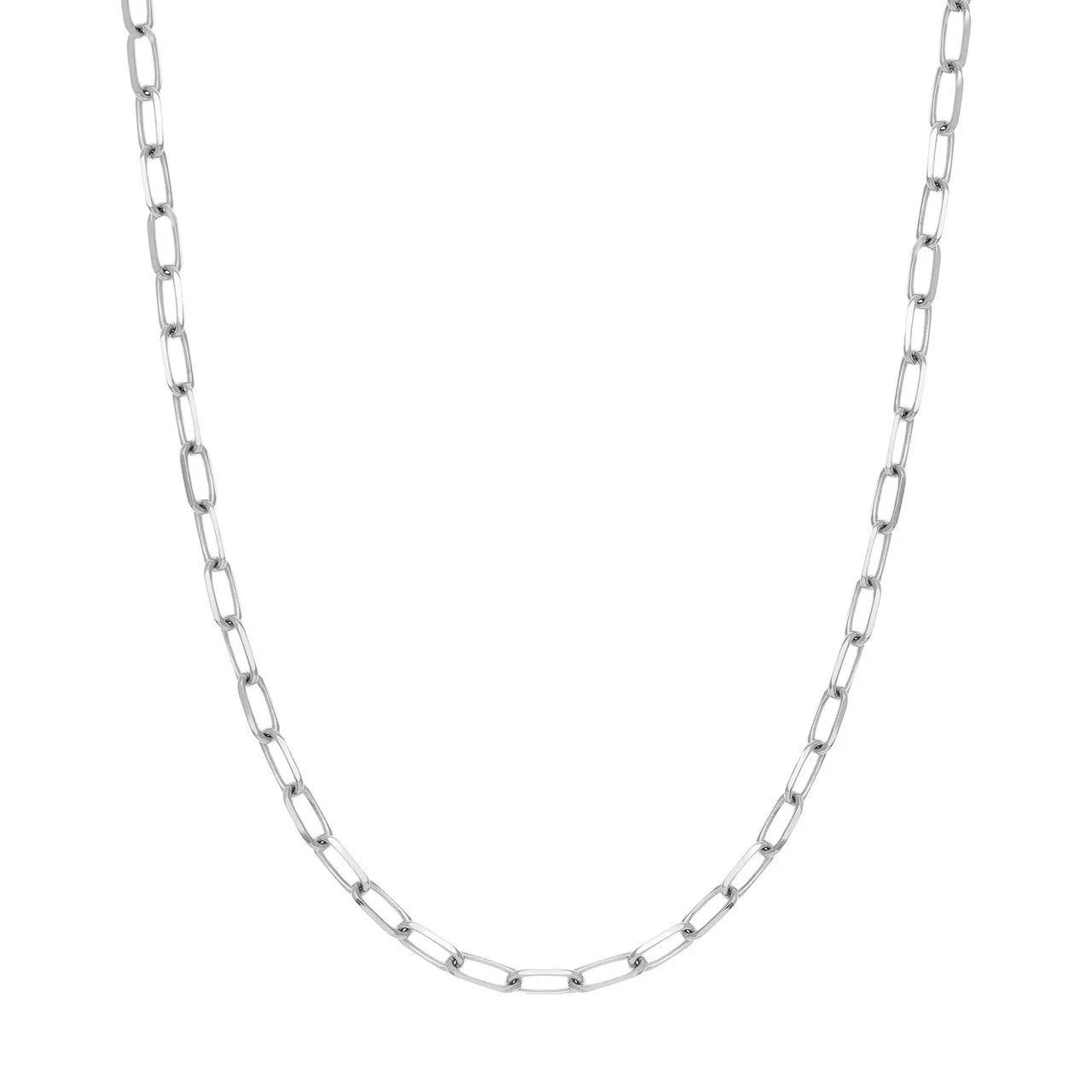 Solid 14K Gold 5mm Paperclip Chain Necklace with Lobster Lock