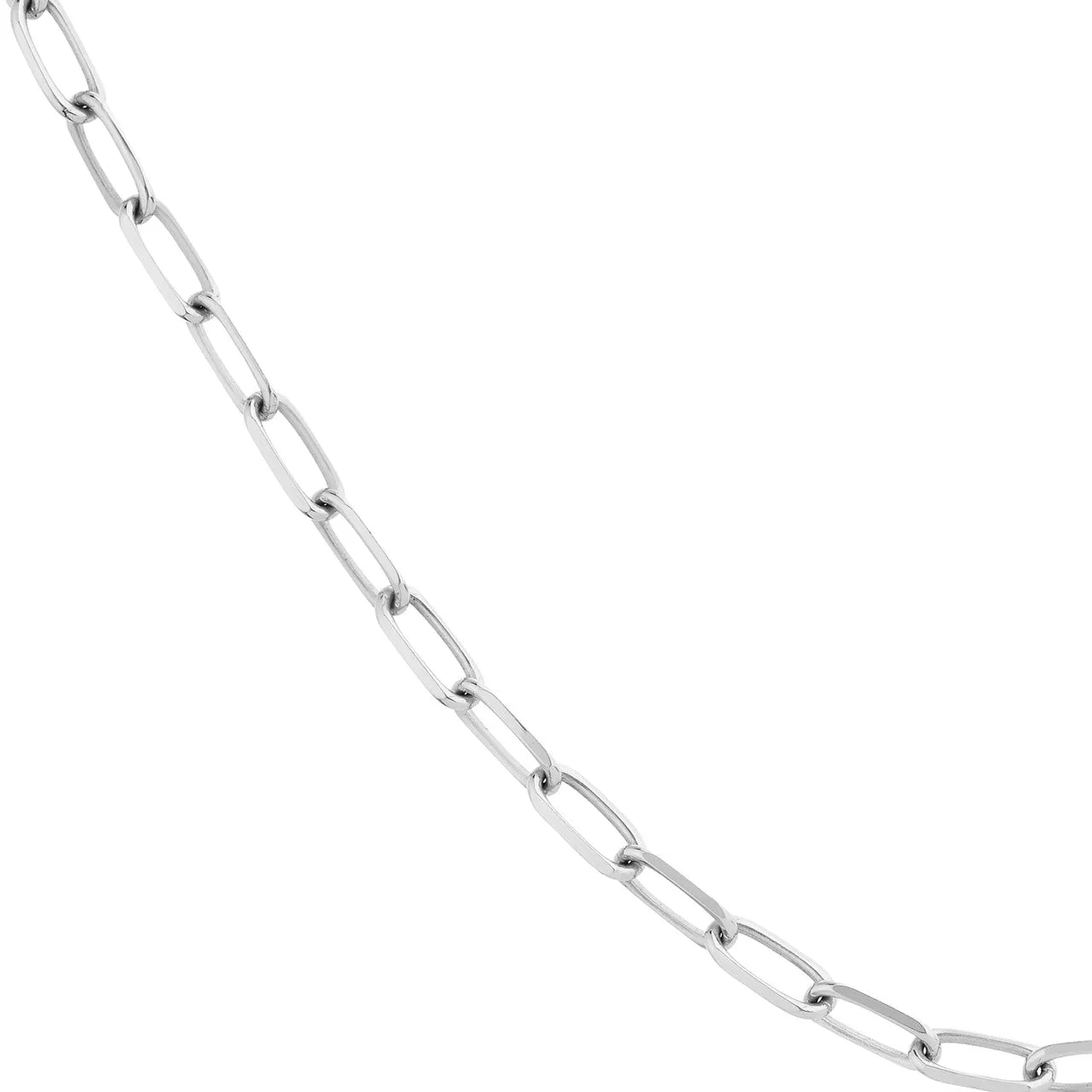 Solid 14K Gold 5mm Paperclip Chain Necklace with Lobster Lock