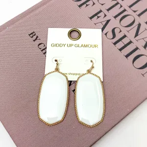 Southern Charm Oval Earrings in White