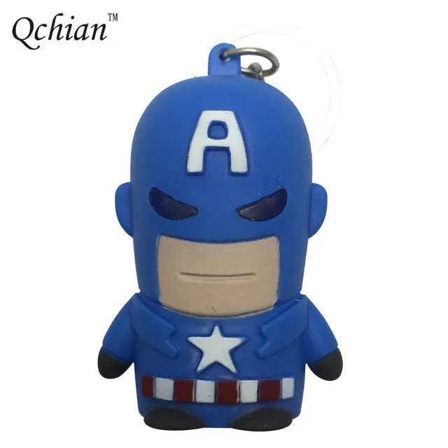 Star Wars Key Chains Minions keychain Iron Man Key Holder Hulk Big Hero 6 Batman Olaf Pikachu Keyrings Spiderman Lighting Sounds