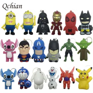 Star Wars Key Chains Minions keychain Iron Man Key Holder Hulk Big Hero 6 Batman Olaf Pikachu Keyrings Spiderman Lighting Sounds