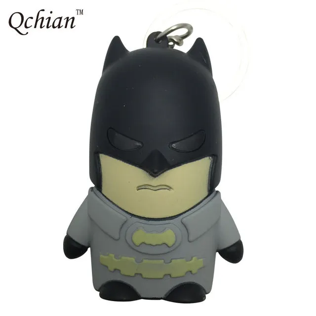 Star Wars Key Chains Minions keychain Iron Man Key Holder Hulk Big Hero 6 Batman Olaf Pikachu Keyrings Spiderman Lighting Sounds