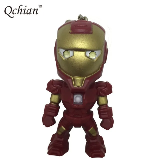 Star Wars Key Chains Minions keychain Iron Man Key Holder Hulk Big Hero 6 Batman Olaf Pikachu Keyrings Spiderman Lighting Sounds