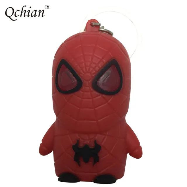 Star Wars Key Chains Minions keychain Iron Man Key Holder Hulk Big Hero 6 Batman Olaf Pikachu Keyrings Spiderman Lighting Sounds