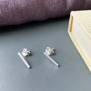 Sterling Silver Bar Stud Earrings