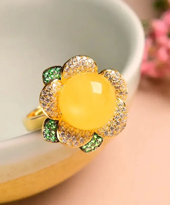 Sterling Silver Beeswax Zircon Rings