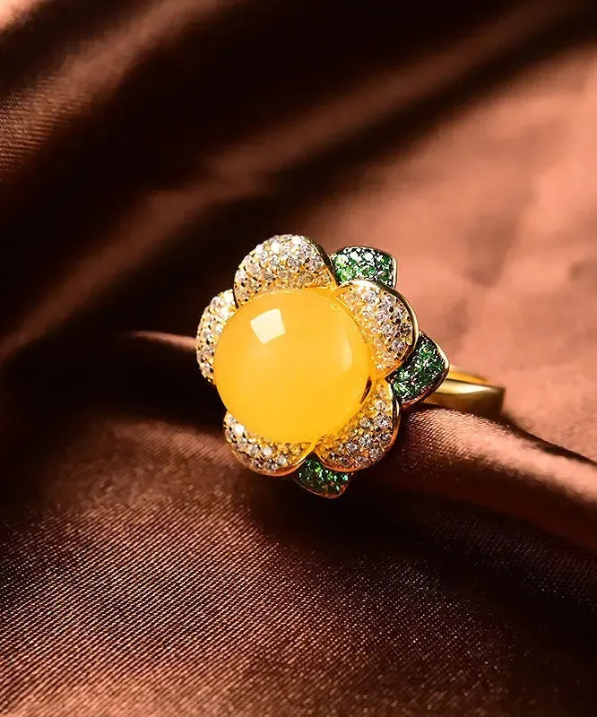 Sterling Silver Beeswax Zircon Rings