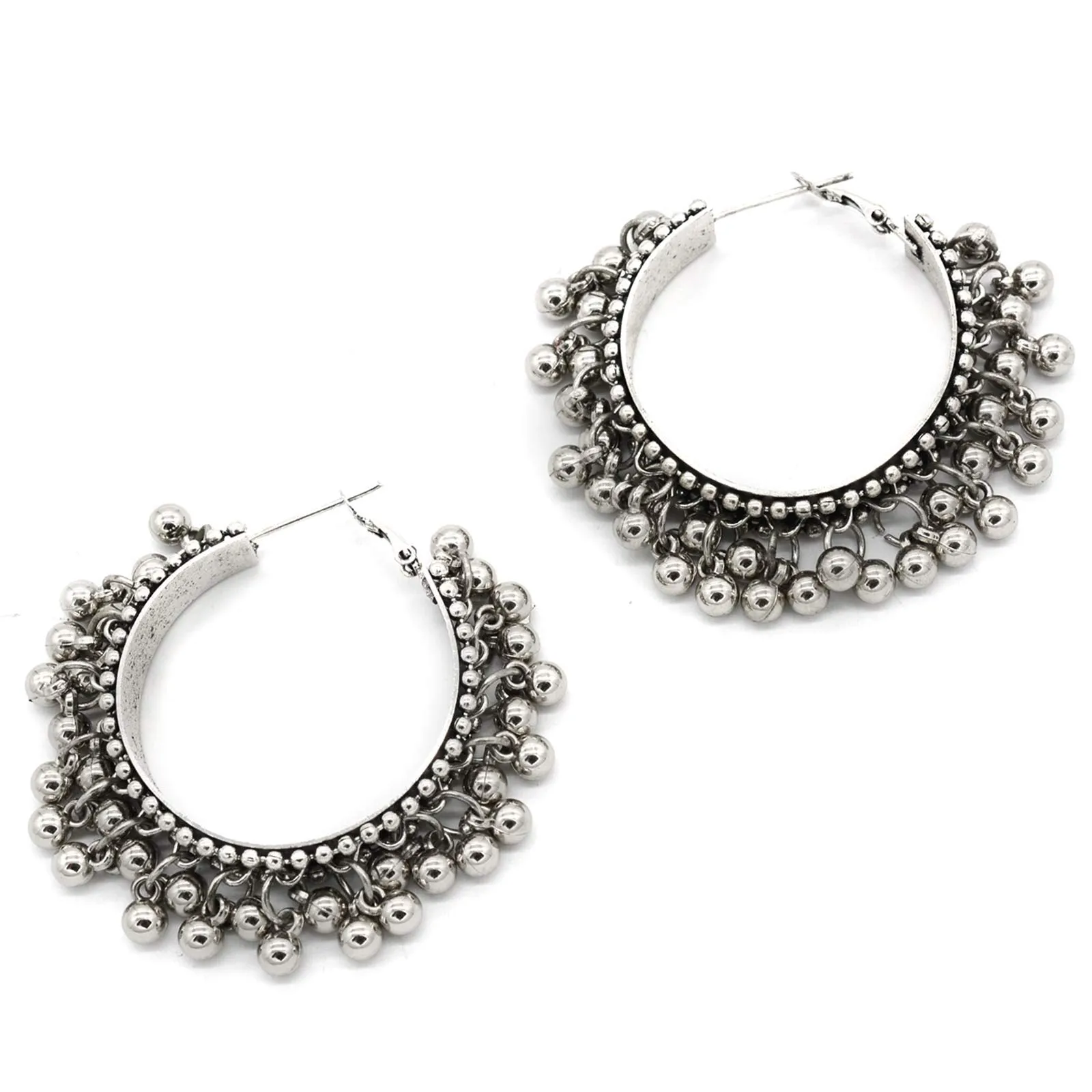 Teejh Gungroo Silver Hoops Earrings For Women