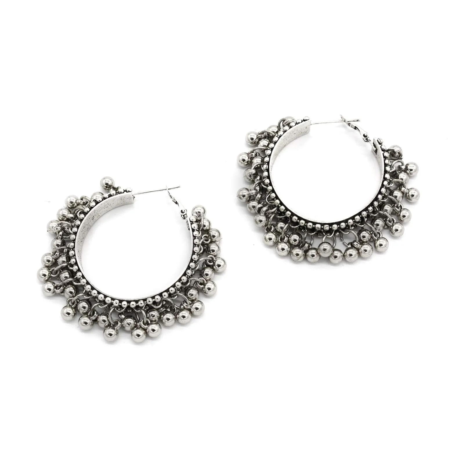 Teejh Gungroo Silver Hoops Earrings For Women