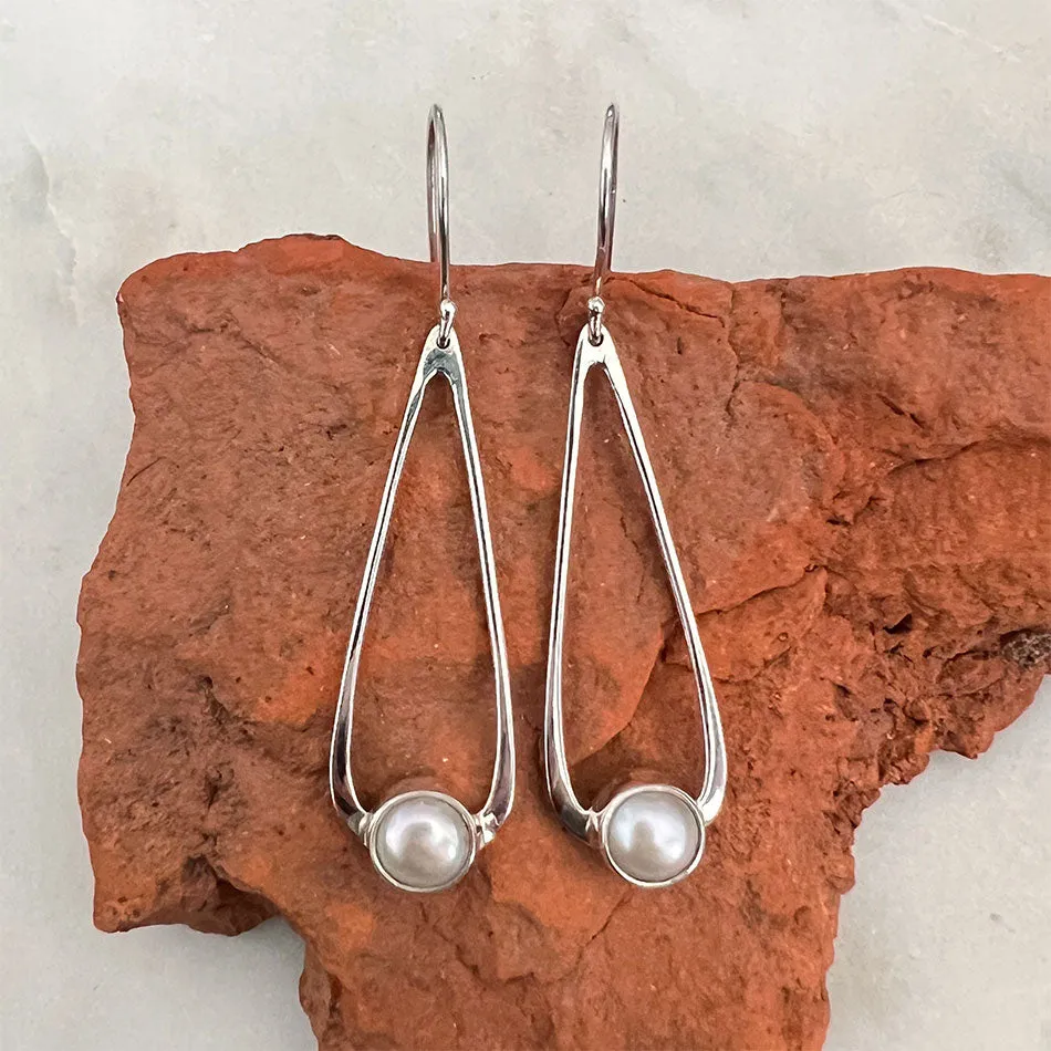 Timeless Teardrop Pearl Earrings - Sterling Silver, Indonesia