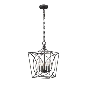 Tracy 12 in. 4 Lights Pendant Light Matte Black Finish