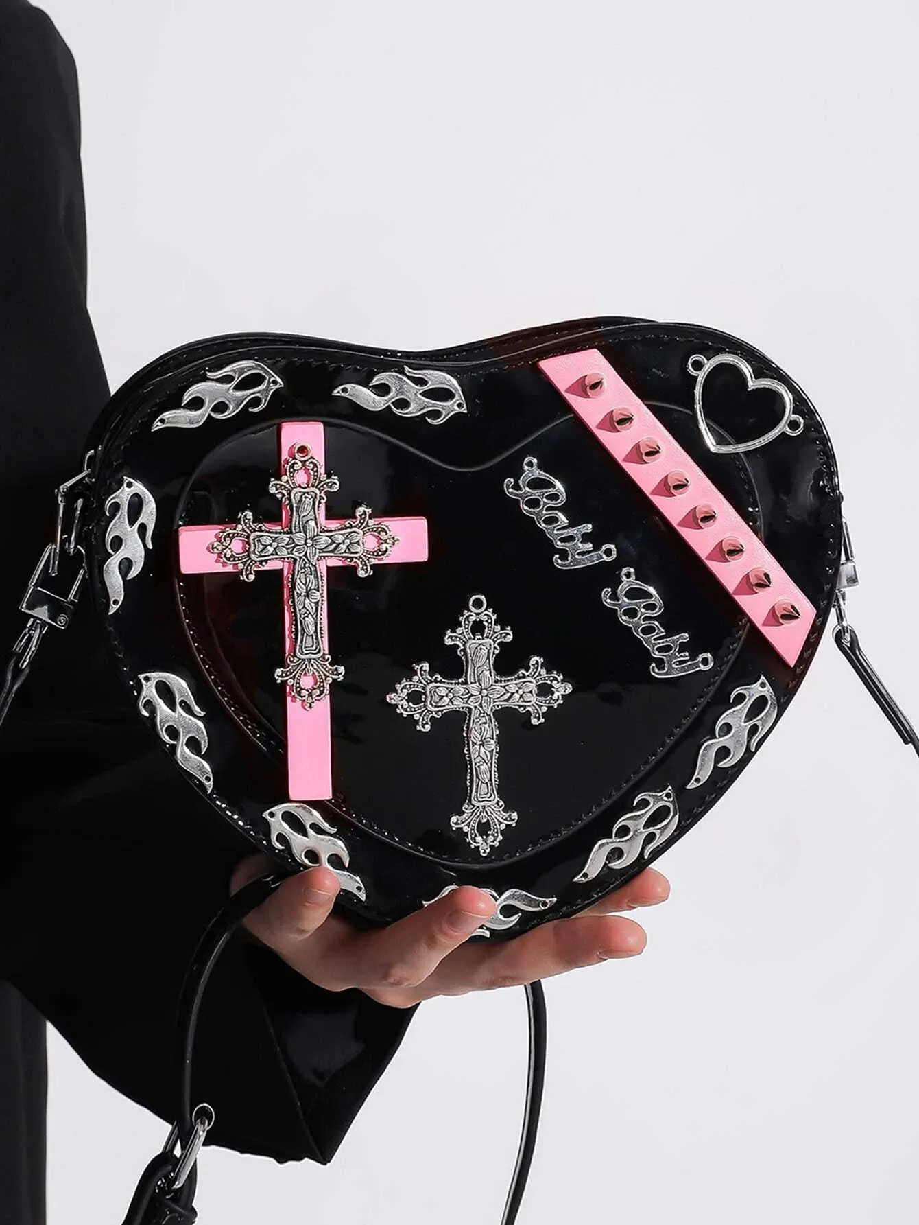 Trendy Gothic Punk Y2K Coffin Shape Gothic Crossbody Bag