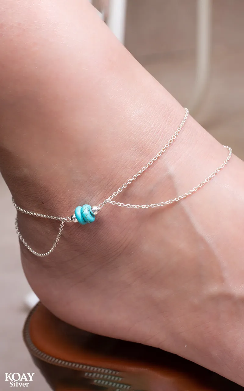 Turquoise Double Layer Anklet