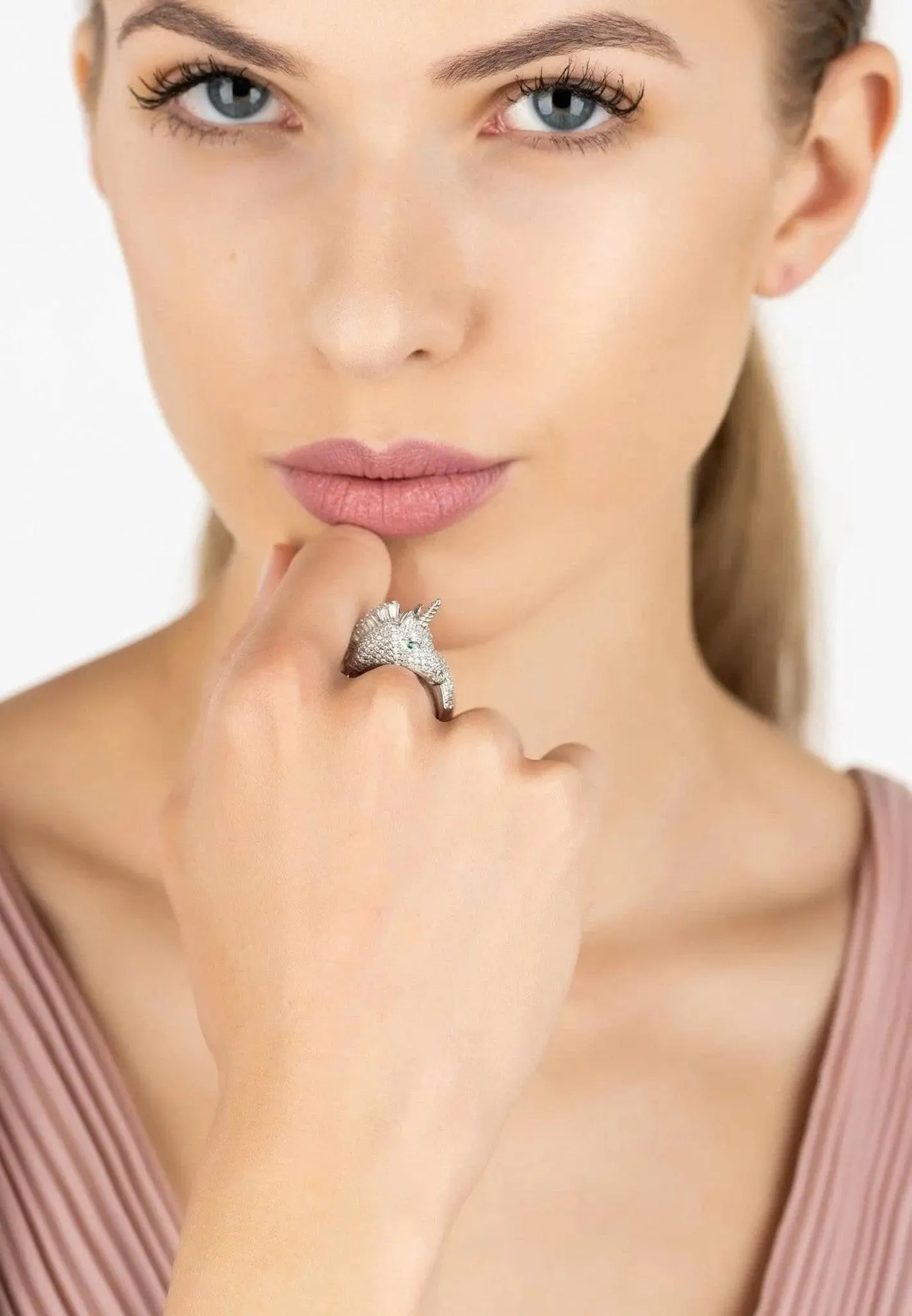 Unicorn CZ Sparkling Ring Sterling Silver