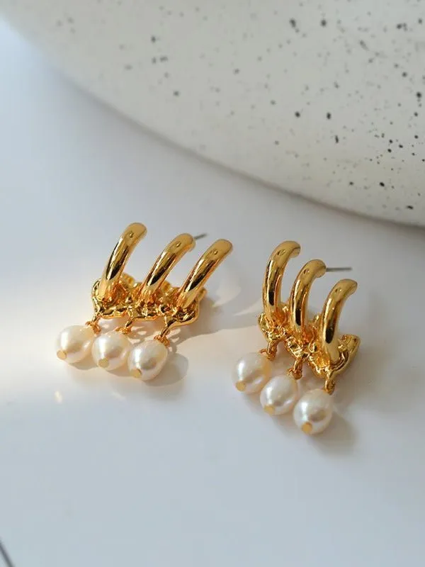 Vintage Freshwater Pearl Pendant Earrings