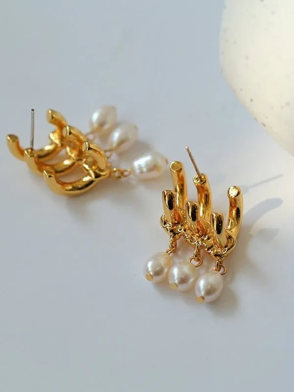 Vintage Freshwater Pearl Pendant Earrings