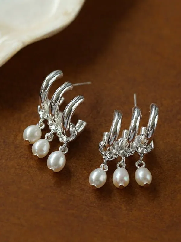 Vintage Freshwater Pearl Pendant Earrings