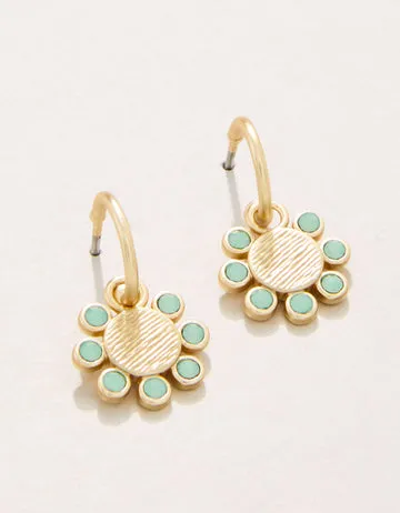 Whirly Drop Hoop Earrings Sea Foam