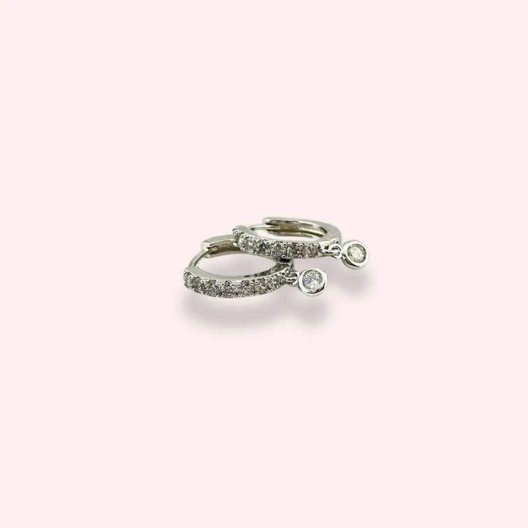 Zircon Tiny Hoops silver